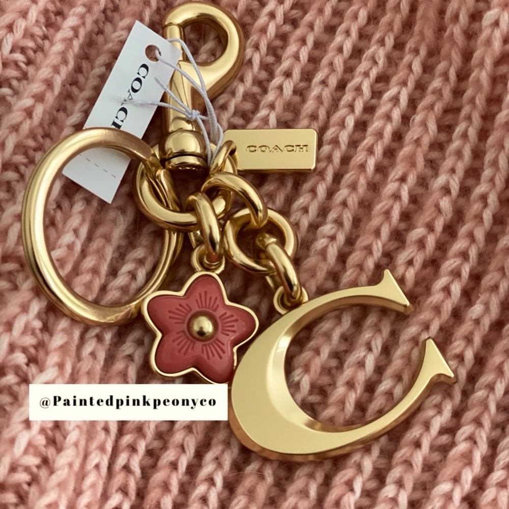 🆕 COACH | Pink Floral Purse Charm Keychain